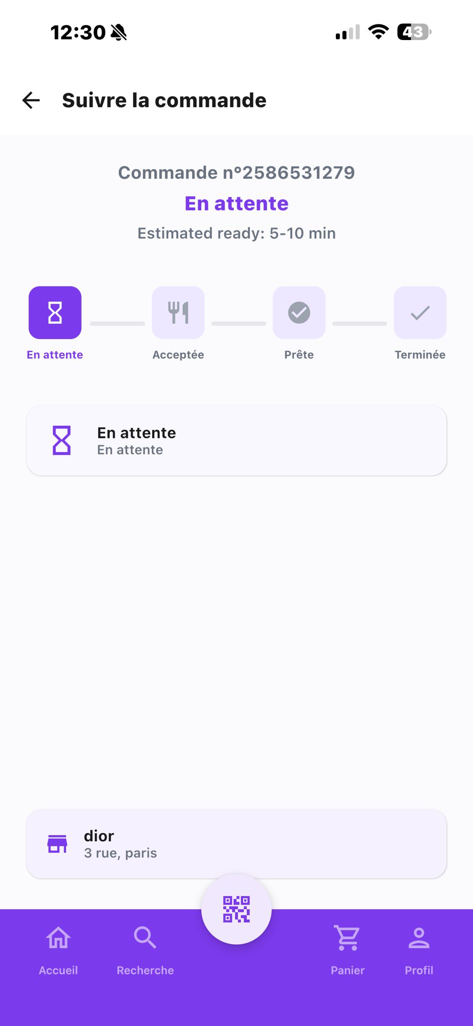 Suivi commande